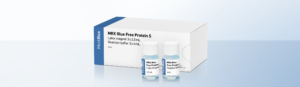 The Blue Free Protein S kit consists of 3 vials of 2.5 ml latex reagent and 3 vials of 4 ml reaction buffer.
