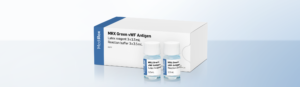 The Green vWF Antigen kit consists of 3 vials of 3.5 ml latex reagent and 3 vials of 3.5 ml reaction buffer.