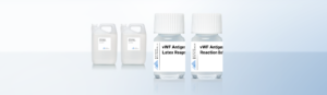 The vWF Antigen reagent consists of two components in separate vials: 3.5 ml latex reagent and 3.5 ml reaction buffer.